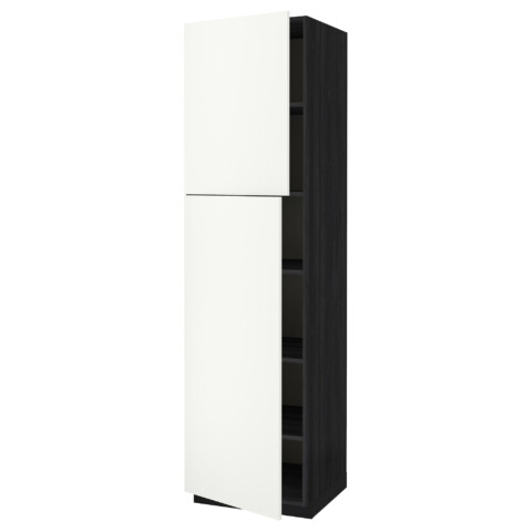Высокий шкаф с полками, 2 дверцы МЕТОД черный артикуль № 391.624.59 в наличии. Интернет каталог IKEA Минск. Недорогая доставка и монтаж.