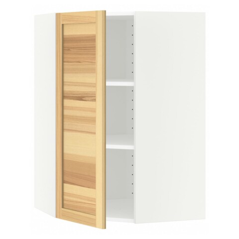 Угловой навесной шкаф с полками, белый/Торхэмн ясень 68×100 см IKEA METOD МЕТОД 292.260.08