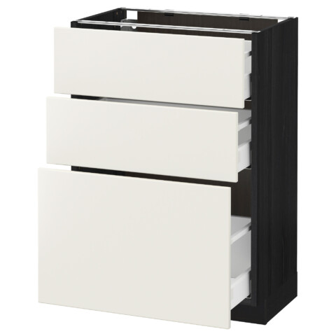 Напольный шкаф с 3 ящиками МЕТОД / МАКСИМЕРА черный артикуль № 192.348.10 в наличии. Online каталог IKEA Минск. Быстрая доставка и установка.