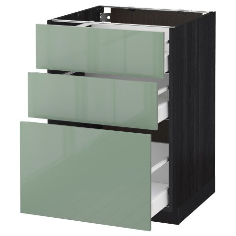 Напольный шкаф с 3 ящиками МЕТОД / МАКСИМЕРА черный артикуль № 592.459.44 в наличии. Online магазин IKEA Республика Беларусь. Недорогая доставка и соборка.