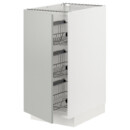 Напольный шкаф, проволочные корзины, 40×60 см, белый, Havstorp светло-серый IKEA METOD МЕТОД 995.394.02