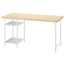 Письменный стол, 140×60 см, под сосну, белый IKEA MITTCIRKEL, SPÄND 995.689.32
