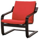 Кресло с низкой спинкой, черный, Vissle красный IKEA POÄNG ПОЭНГ 695.515.70