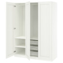 Гардероб, комбинация, белый, белый, 150x60x201 см IKEA GULLABERG, PAX ПАКС 995.615.58