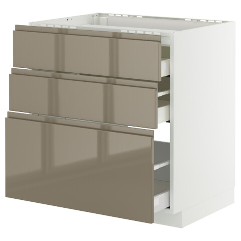Шкаф для варочной панели, 3 фасада, 3 ящика IKEA METOD МЕТОД, MAXIMERA МАКСИМЕРА 595.767.50