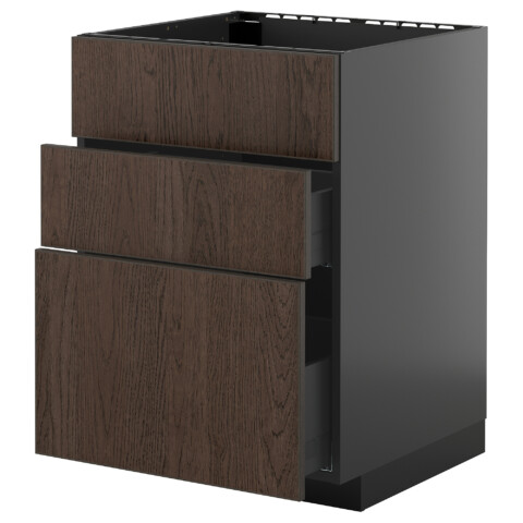 Шкаф под мойку + 3 фасада, 2 ящика IKEA METOD МЕТОД, KNIVSHULT 595.887.86