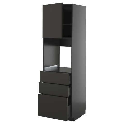 Высокий шкаф для духовки, дверь, 3 ящика IKEA METOD МЕТОД, KNIVSHULT 695.898.08